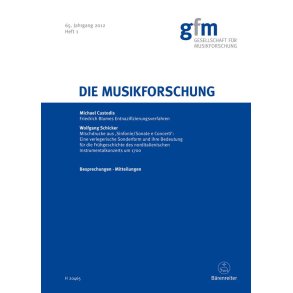 Die Musikforschung, Heft 1/2012