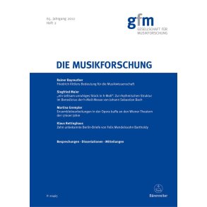 Die Musikforschung, Heft 2/2012