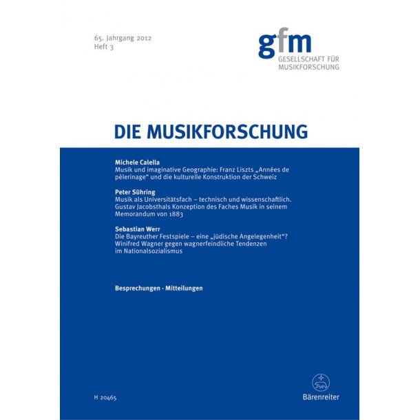 Die Musikforschung, Heft 3/2012