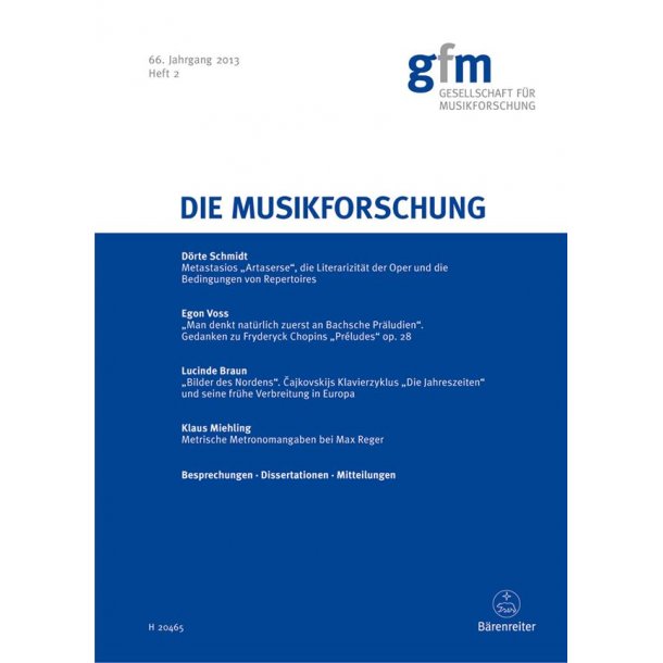 Die Musikforschung, Heft 2/2013