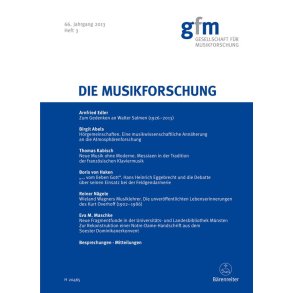 Die Musikforschung, Heft 3/2013