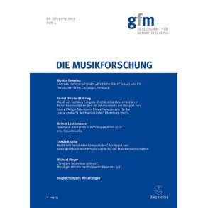 Die Musikforschung, Heft 4/2013