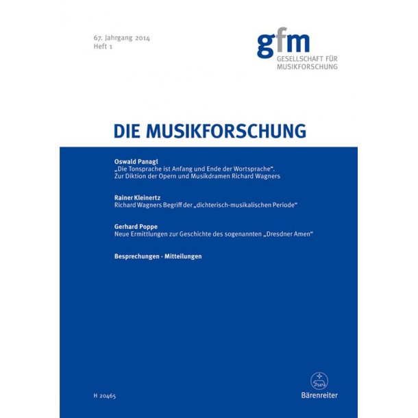 Die Musikforschung, Heft 1/2014