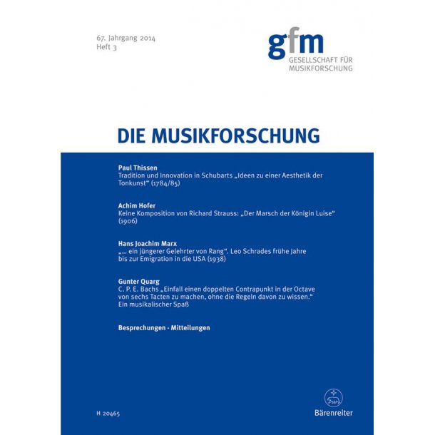 Die Musikforschung, Heft 3/2014