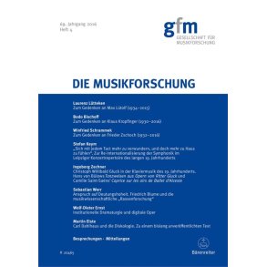 Die Musikforschung, Heft 4/2016