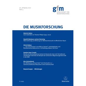 Die Musikforschung, Heft 4/2017