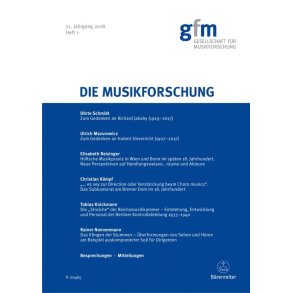 Die Musikforschung, Heft 1/2018