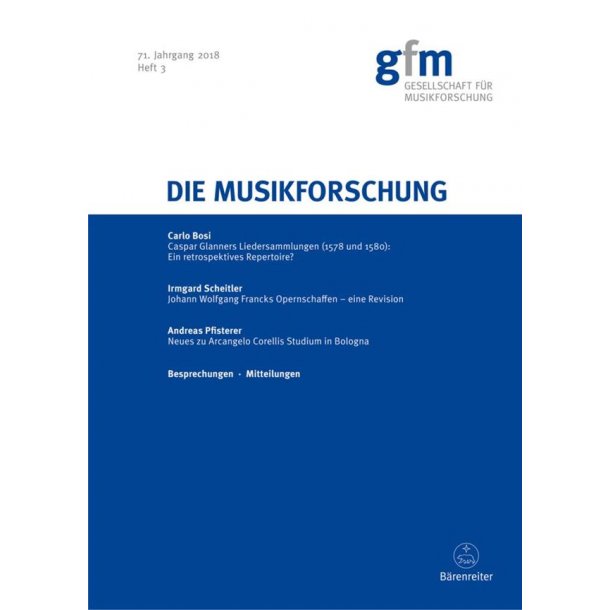 Die Musikforschung, Heft 3/2018