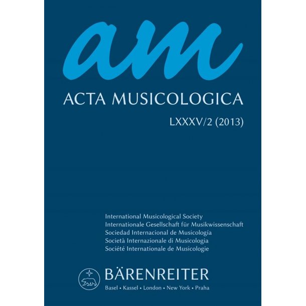 Acta Musicologica, Heft 2/2013