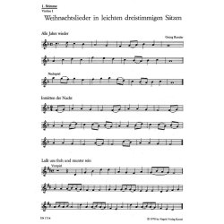 Weihnachtslieder in leichten dreistimmigen Satzen : Instrumentalausgabe
