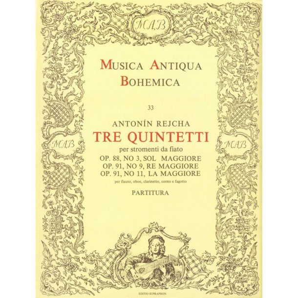 Tre quintetti per stromenti da fiato : Op. 88, No. 3, Op. 91, No. 9, 11