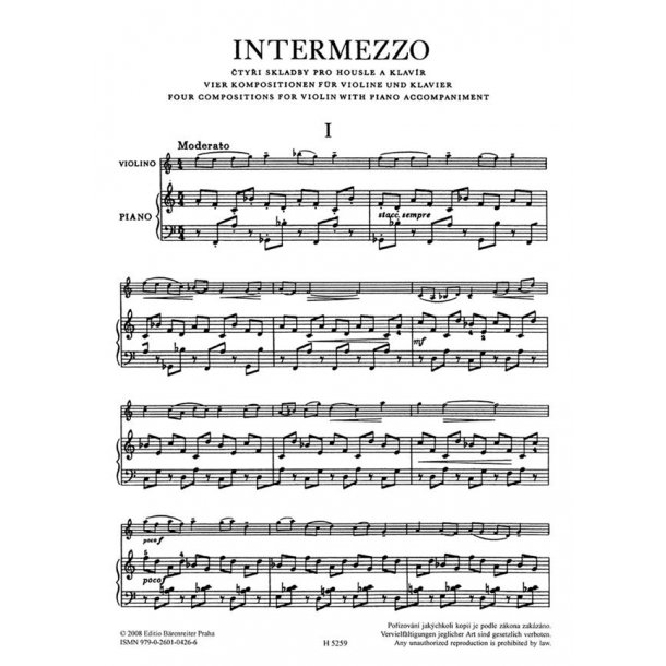 Intermezzo : Four compositions for violin and piano