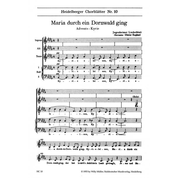 Heidelberger Chorblatter Nr. 10