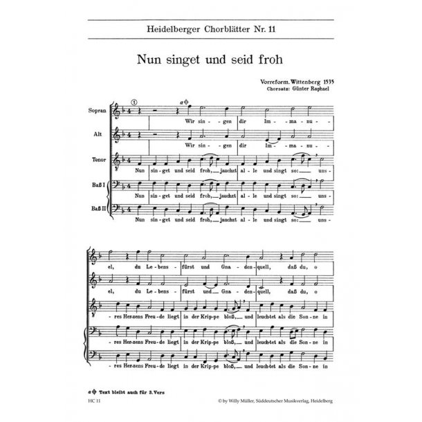 Heidelberger Chorbl&auml;tter Nr. 11