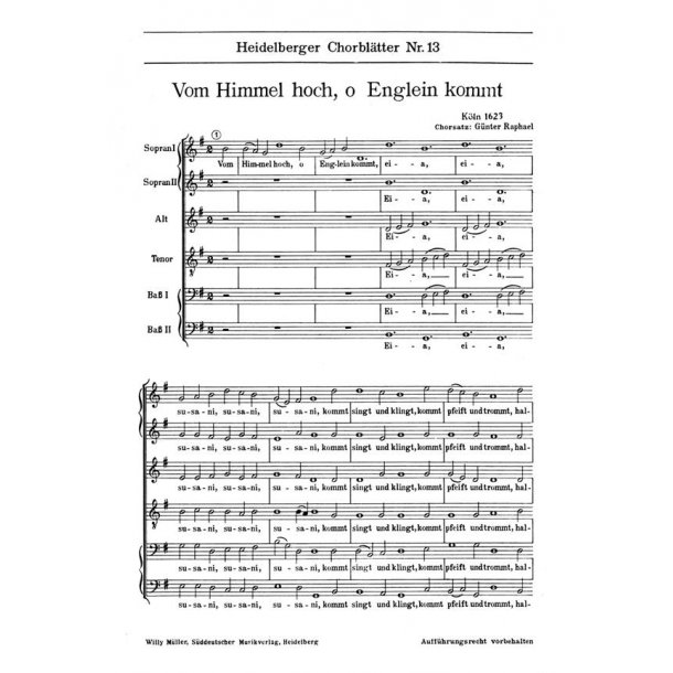 Heidelberger Chorblatter Nr. 13