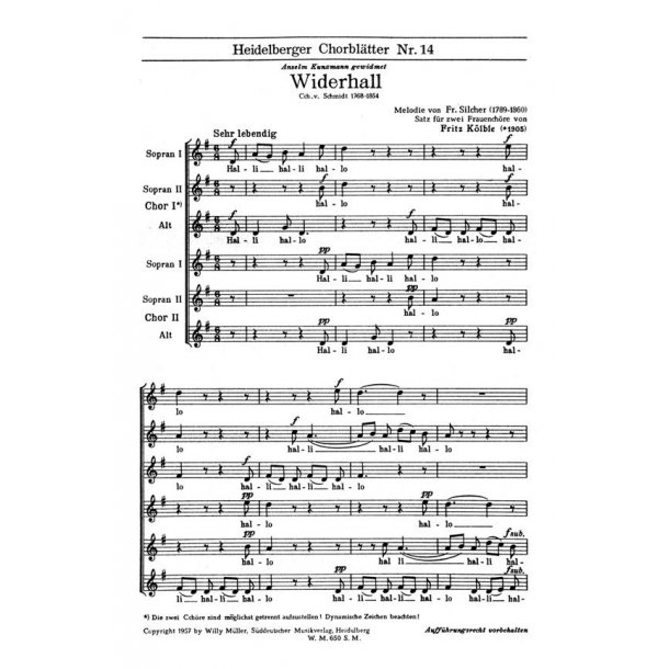 Heidelberger Chorbl&auml;tter Nr. 14