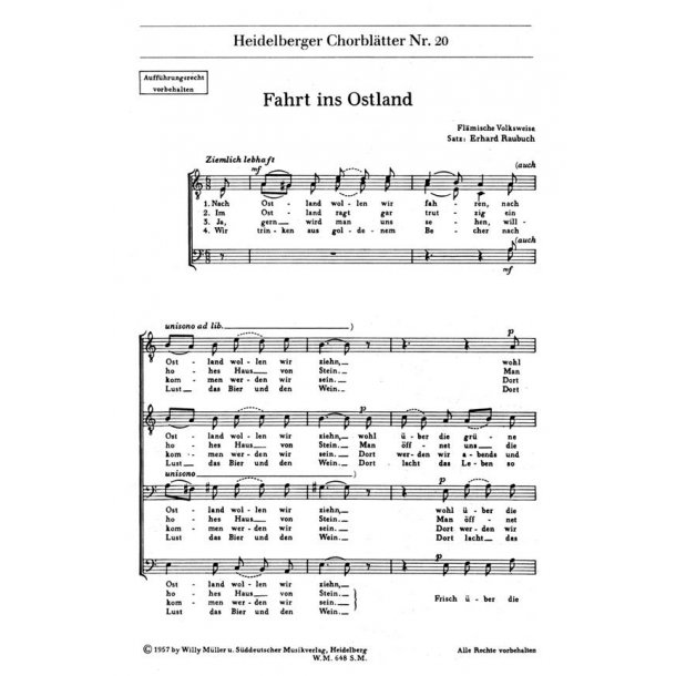 Heidelberger Chorblatter Nr. 20