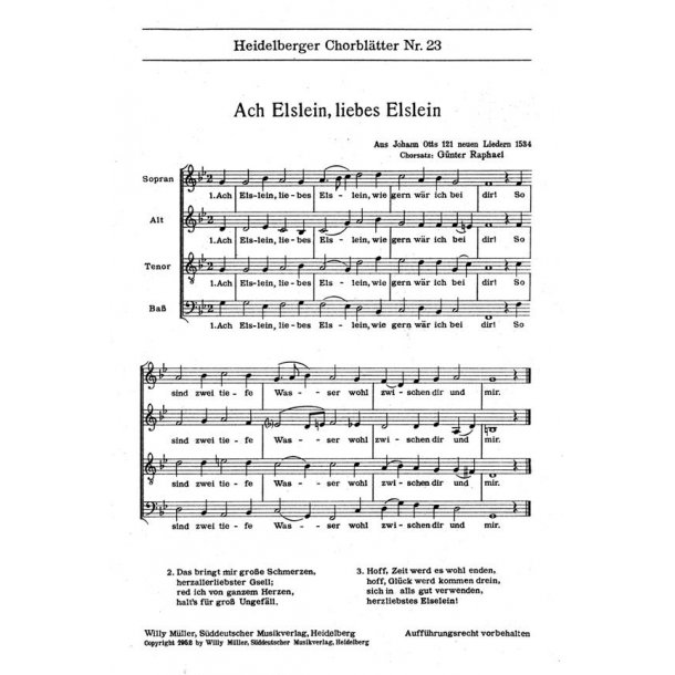 Heidelberger Chorblatter Nr. 23