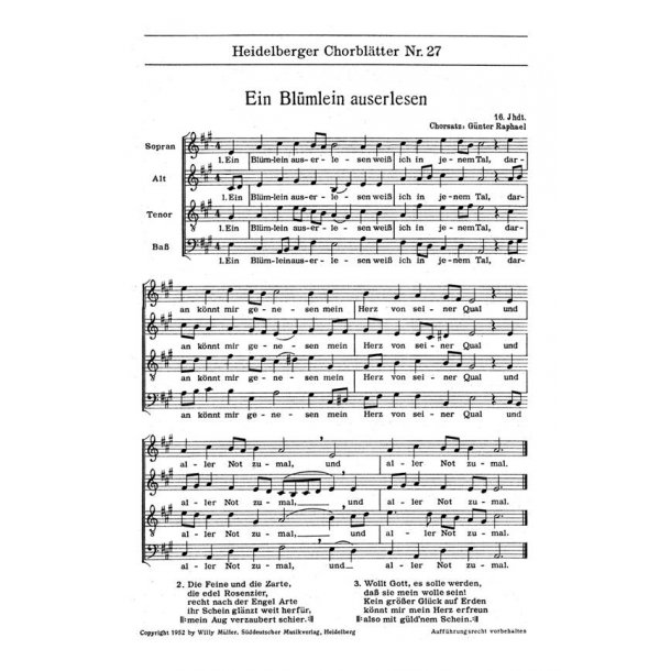 Heidelberger Chorblatter Nr. 27
