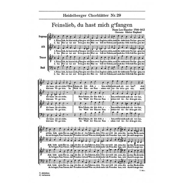 Heidelberger Chorblatter Nr. 29