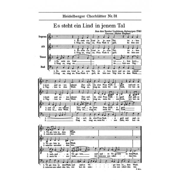 Heidelberger Chorblatter Nr. 31