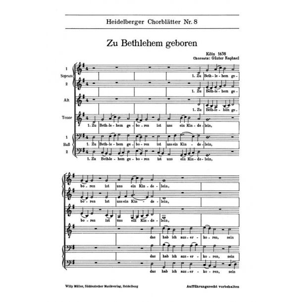 Heidelberger Chorblatter Nr. 8