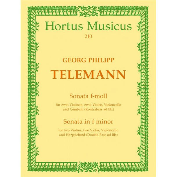 Sonata F Min Full Sc : for 2 Violins, 2 Violas, Violoncello and Basso continuo