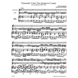 Trio Sonata C major BWV1032 Fl, Vln : for Flute, Violin and Basso continuo