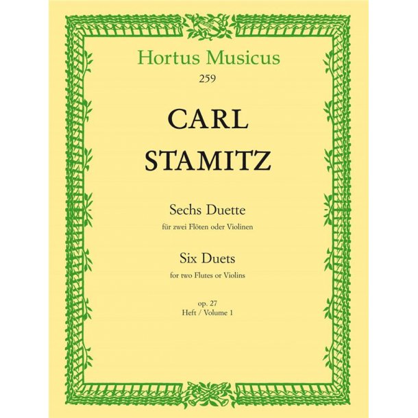 Six Duets - Sechs Duette Op. 27 Vol. 1 : For Two Flutes or Violins - f&uuml;r zwei Fl&ouml;ten oder Violinen