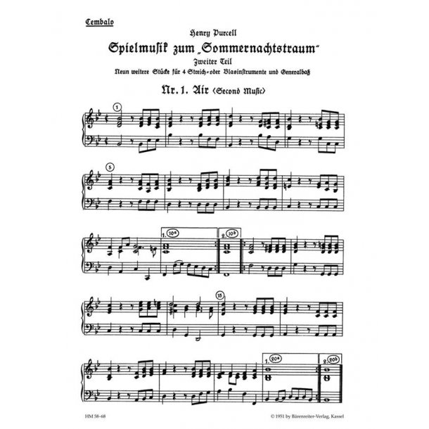 Spielmusik zum Sommernachtstraum. Bd 2 (Nr. 1 -9)