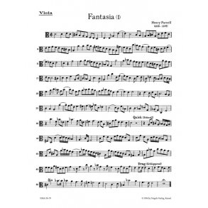 Fantasien fur Streicher (Violen da gamba). Heft 1 : 3 dreistimmige Fantasien V, Va, Vc und 4 vierstimmige Fantasien 2 V, Va, Vc