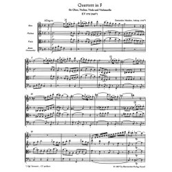Oboe Quartet K370 F Study Score