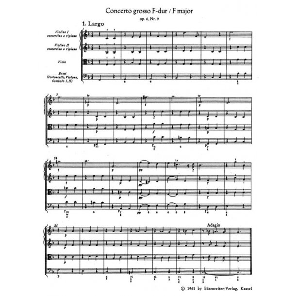 Concerto grosso F major op. 6-9 HWV 327