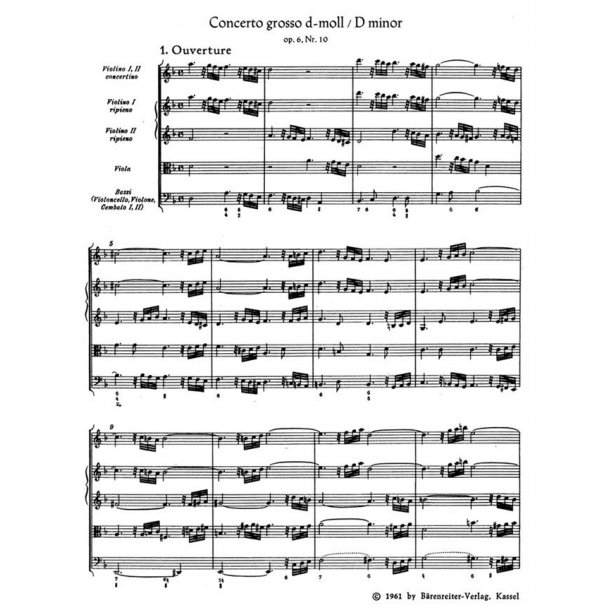 Concerto grosso d minor op. 6-10 HWV 328
