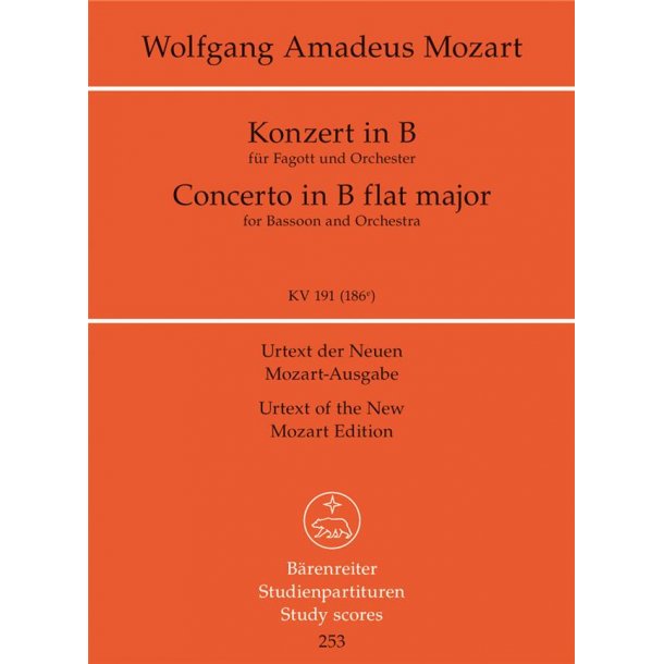 Bassoon Concerto K191 Study Score : for Bassoon and Orchestra