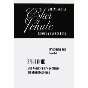 Chorschule Band 13/1 : Epigramme