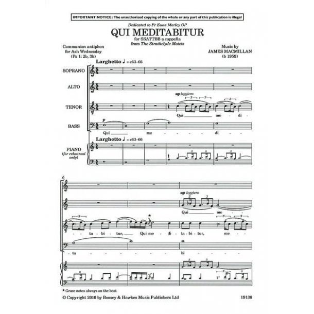Qui Meditabitur : aus The Strathclyde Motets