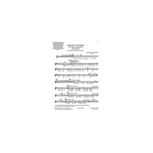 Noye'S Fludde, Op. 59 : Coro Testo Inglese-Tedesco