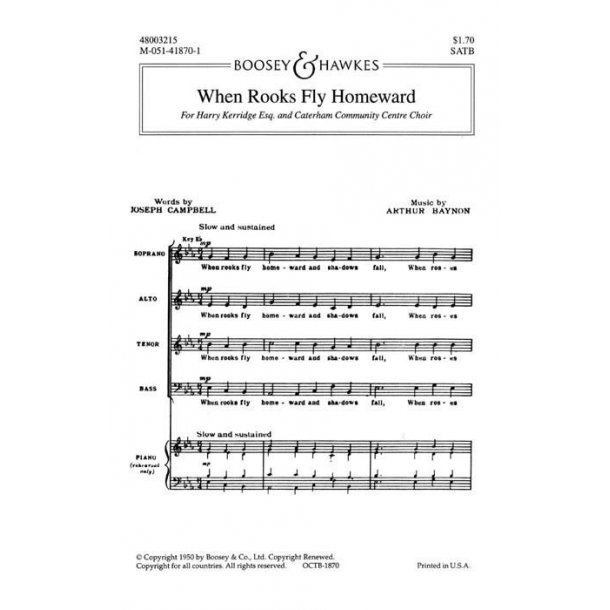 When rooks fly homeward