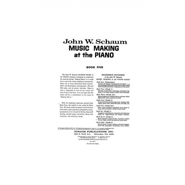 Schaum, Jw Music Making At The Piano Book 5 Level 4 Pf
