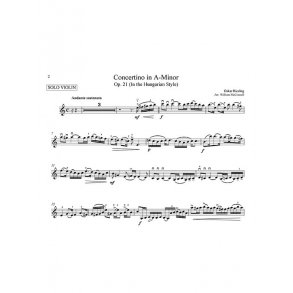 Oskar Rieding: Concertino In A Minor (Score And Parts)