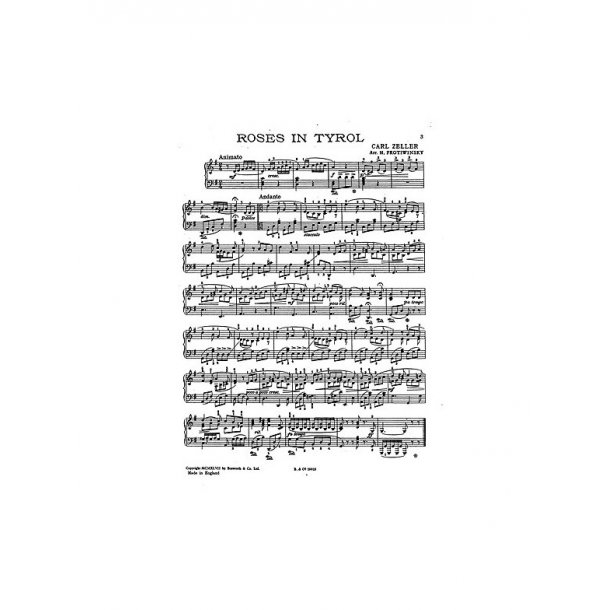 Carl Zeller: The Birdseller, The Cherry Tree And Roses In Tyrol (Piano)