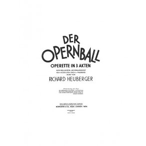 Heuberger, R Der Opernball Overture (German Lyrics) Pf