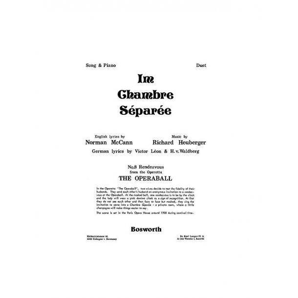 Heuberger, R Im Chambre Separee No.8 Pf Duet