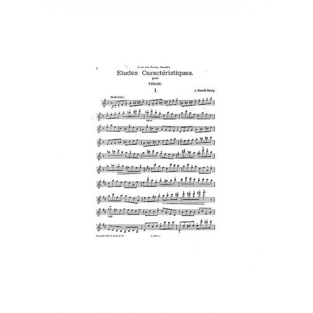 Henry, J H Etudes Caracteristuques 4 Vln