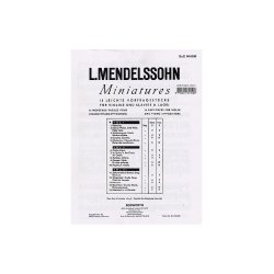 Mendelssohn: 15 Miniatures For Violin And Piano Vol.1
