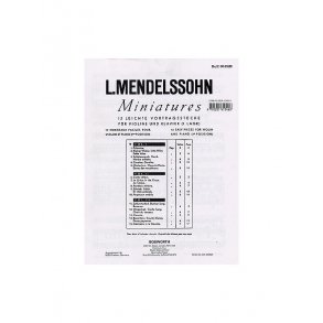Mendelssohn: 15 Miniatures For Violin And Piano Vol.1