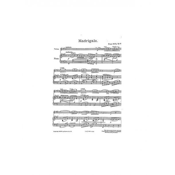Franz Drdla: Madrigal For Violin And Piano Op.25