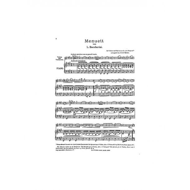 Luigi Boccherini: Minuet (Violin/Piano)