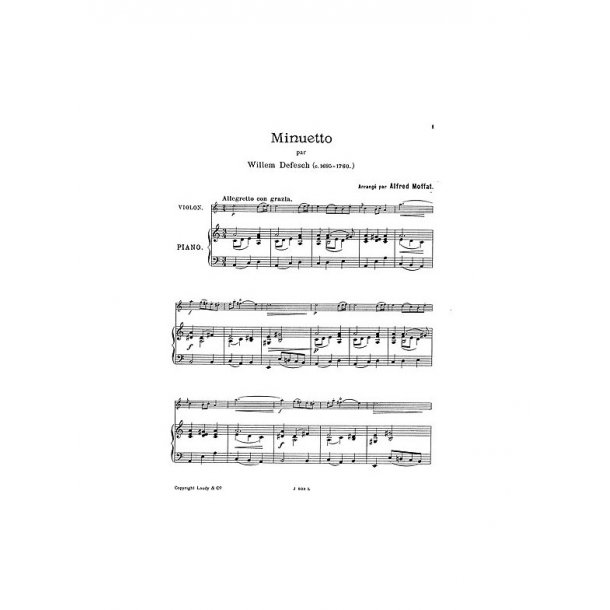 Willem De Fesch: Minuet For Violin And Piano